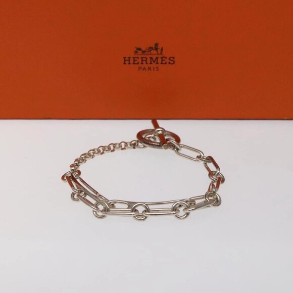 HERMES Shane Dunkle Punk Bracelet Ag925 ST size Silver Auth - Picture 1 of 12